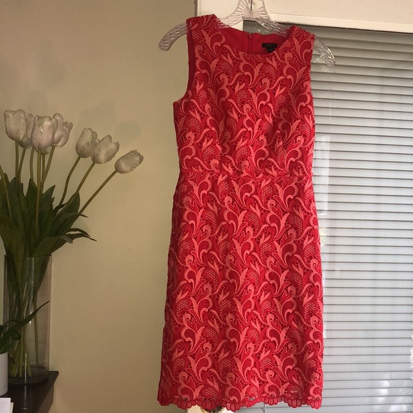 Ann Taylor Petite Two Tone Lace Sheath Dress - Picture 4 of 12